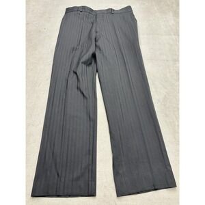 HUGO BOSS Black Pinstripe Wool Blend Dress Pants Men Size 42S